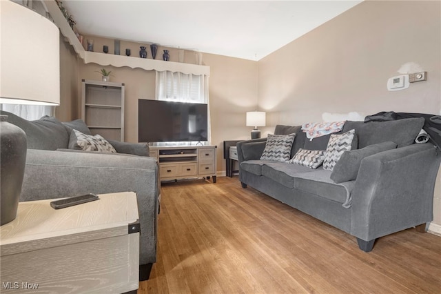 living room with light wood-type flooring