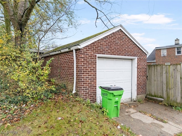 view of garage