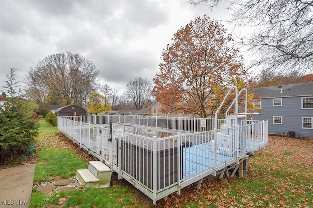 view of pool with a deck