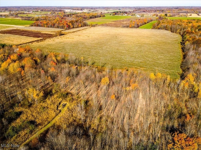 aerial view with a rural view