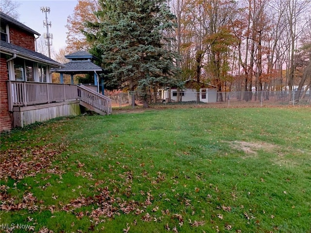 view of yard featuring a gazebo