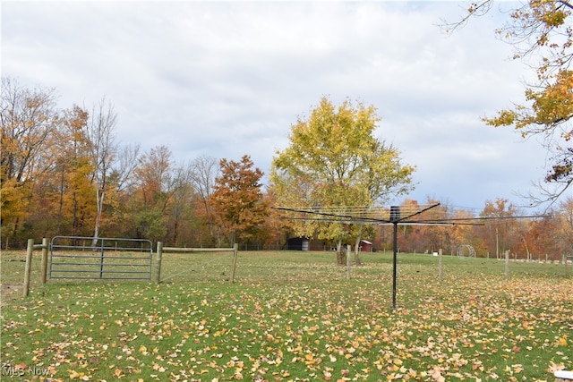 view of yard featuring a rural view