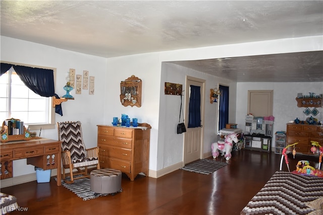 interior space featuring a textured ceiling