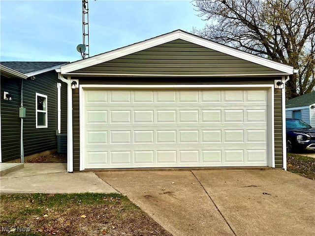 view of garage