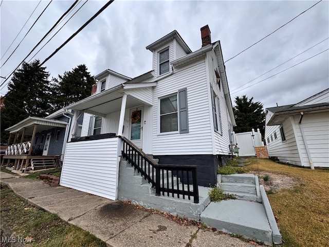 view of front of property with covered porch