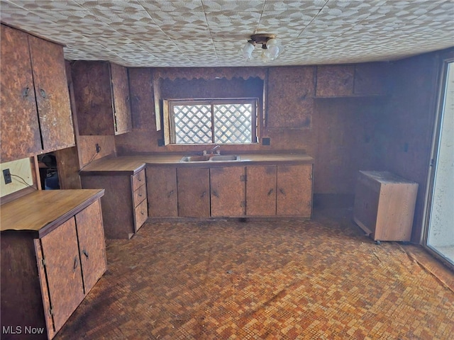 kitchen with dark brown cabinets and sink