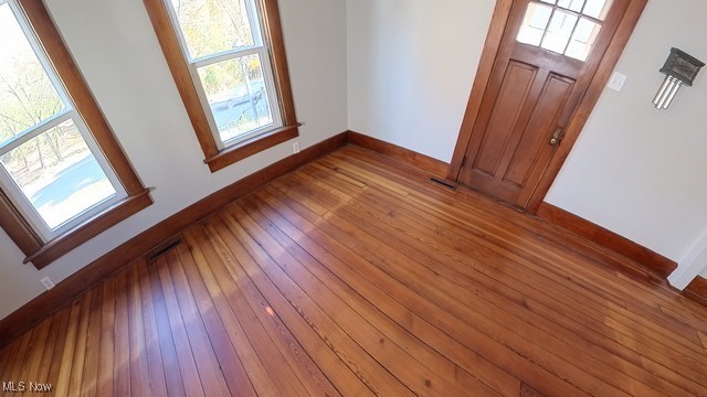 entryway with hardwood / wood-style flooring