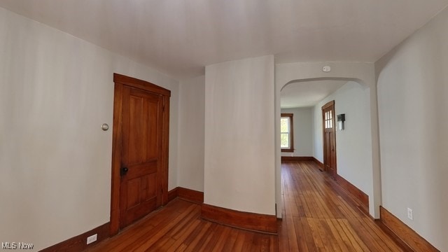 hallway featuring light hardwood / wood-style floors