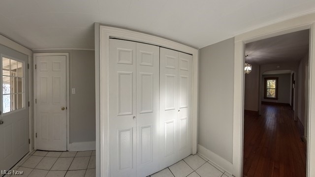 corridor featuring light hardwood / wood-style flooring