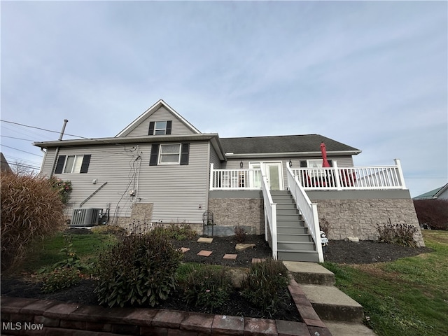 view of front of property featuring cooling unit