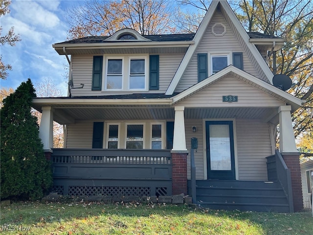 view of front of home with a porch