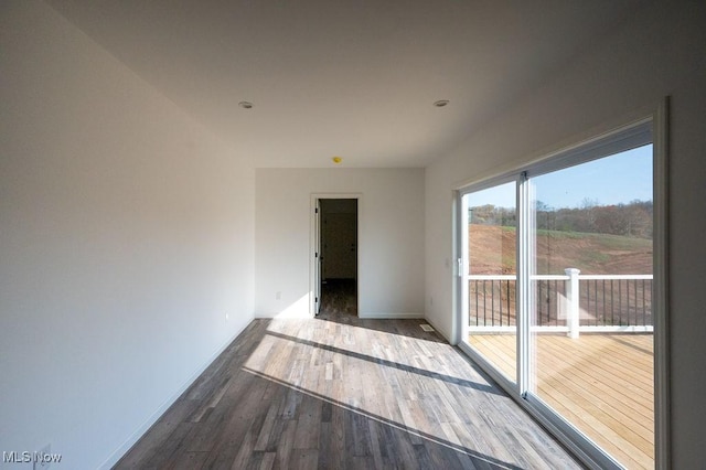 spare room featuring dark wood-type flooring