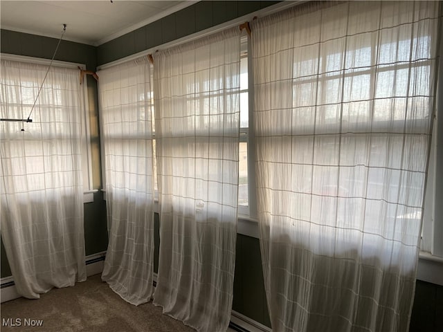 bathroom featuring plenty of natural light and a baseboard radiator