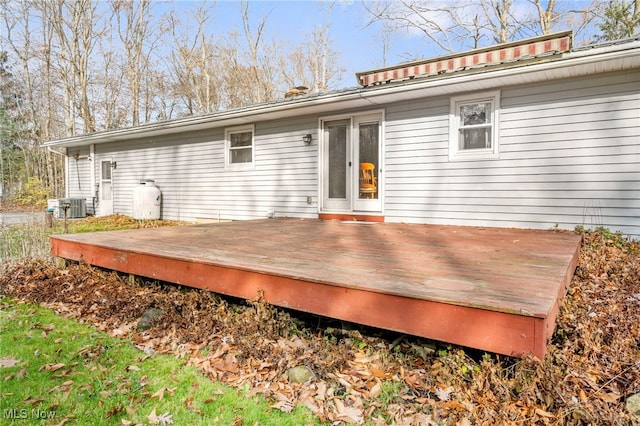 wooden deck with cooling unit