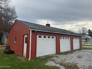 view of garage