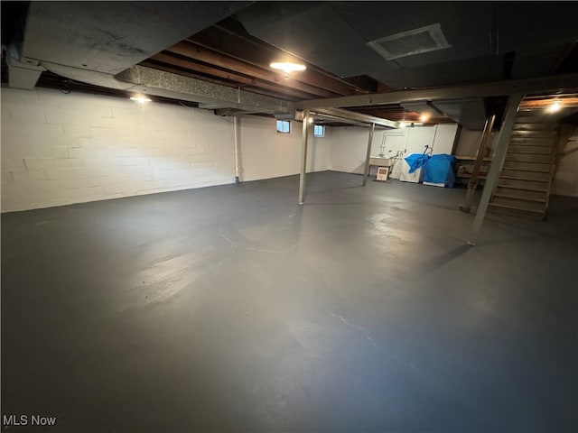 view of basement