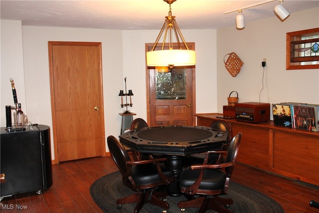 playroom with dark hardwood / wood-style flooring