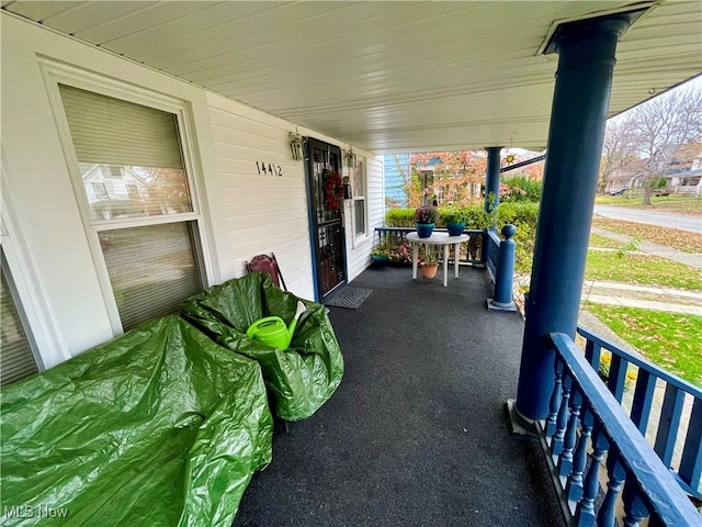 view of patio with a porch