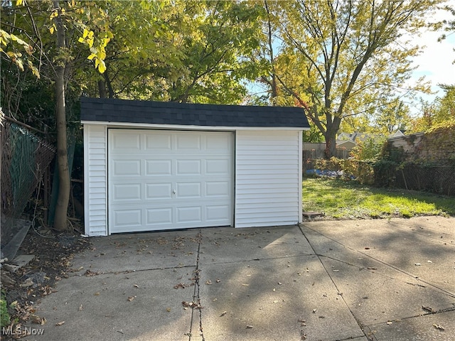 view of garage