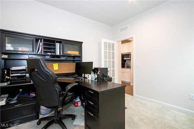 view of carpeted office