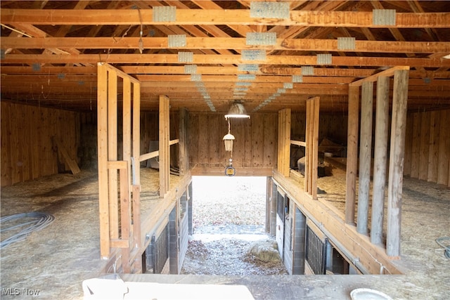 view of unfinished attic