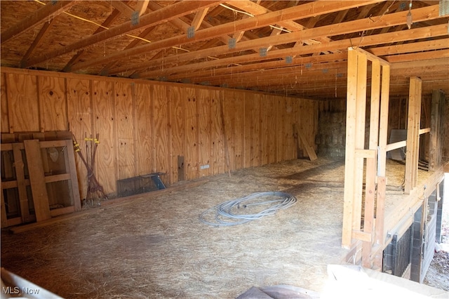 interior space with vaulted ceiling