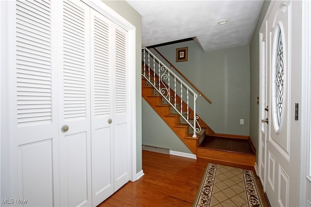 entryway featuring hardwood / wood-style flooring