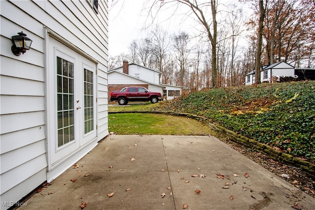 view of patio / terrace featuring french doors