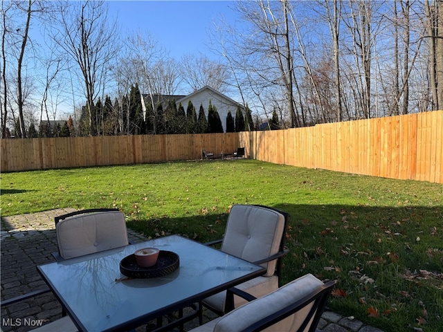 view of yard with a patio