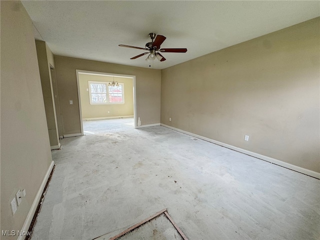 empty room featuring ceiling fan