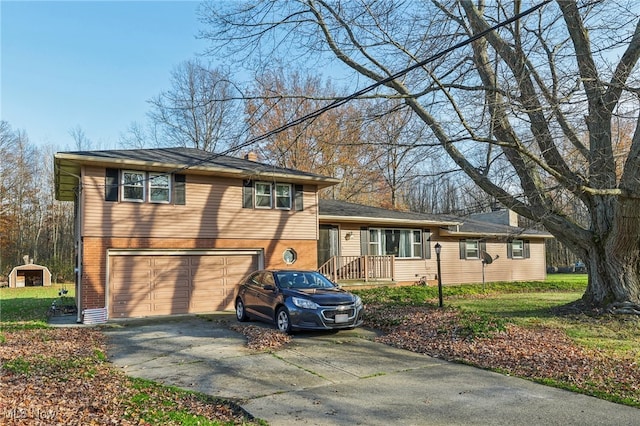 split level home featuring a garage