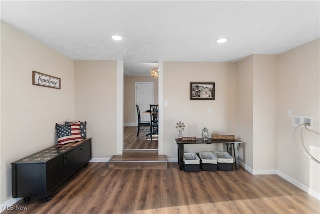 foyer featuring dark hardwood / wood-style floors