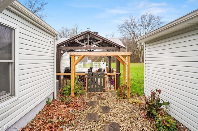 exterior space featuring a gazebo