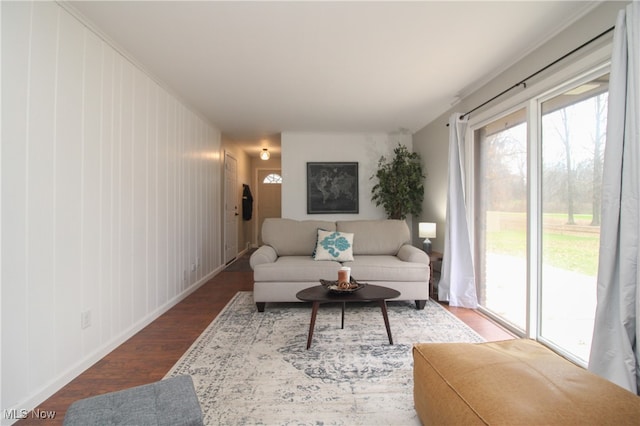 living room featuring hardwood / wood-style flooring