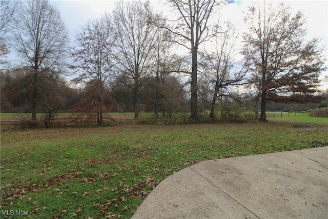 view of yard with a patio area