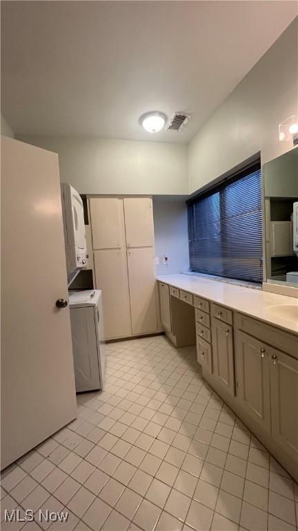 interior space featuring light tile patterned floors