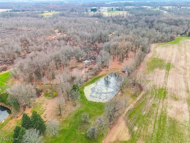 aerial view with a rural view