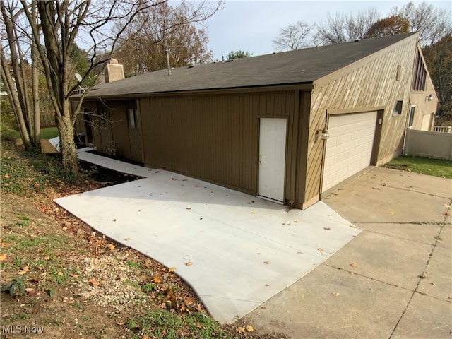 view of garage