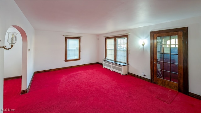 view of carpeted spare room