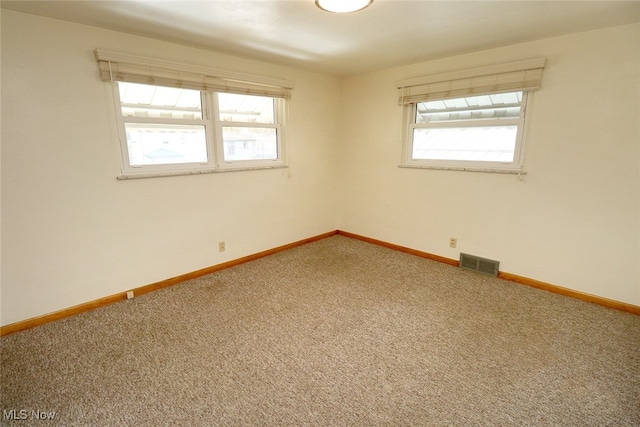 spare room featuring carpet and a healthy amount of sunlight