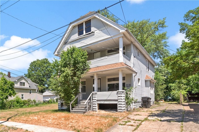 view of front of house featuring covered porch