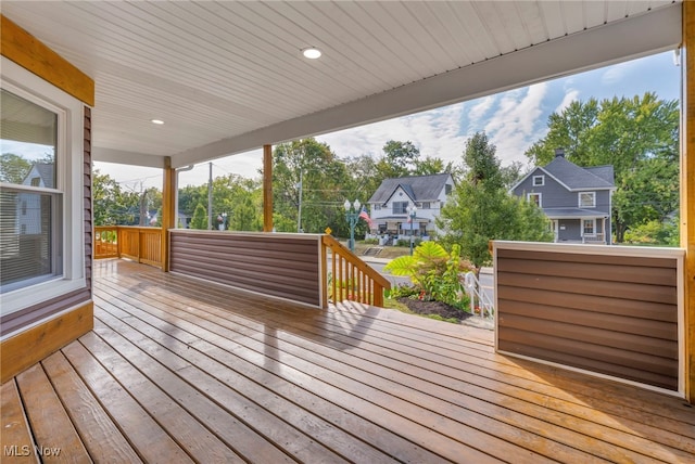 deck with a porch