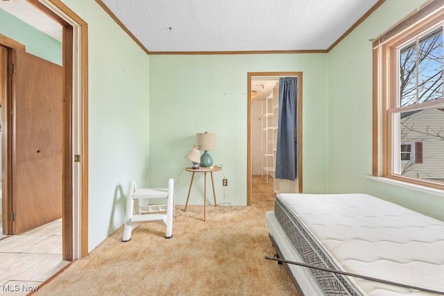 18061 Derr Ave, Beloit, OH 44609 - carpeted bedroom with crown molding and a textured ceiling