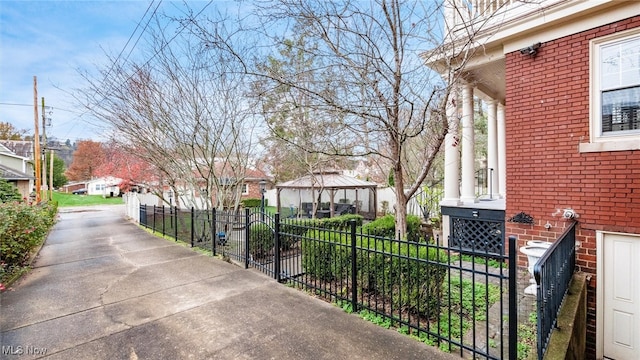 exterior space featuring a gazebo