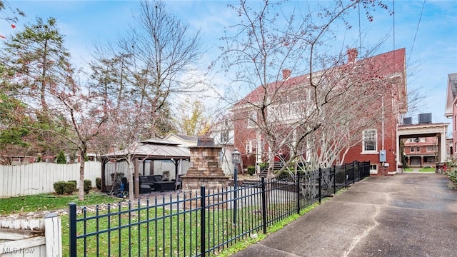 exterior space with a gazebo