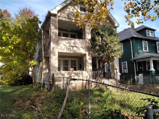 front facade with a balcony