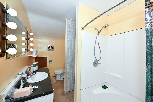 full bathroom featuring vanity, toilet, and tub / shower combination