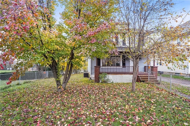 view of yard featuring a deck