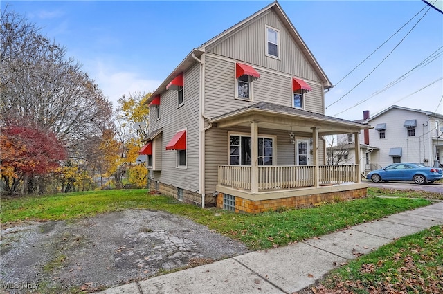 view of front property with a porch