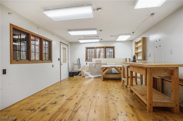 interior space featuring light wood-type flooring